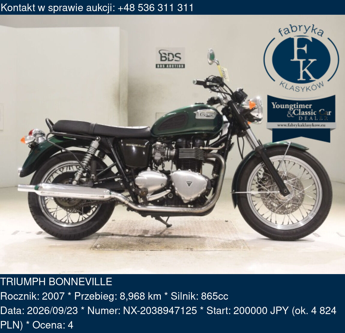 TRIUMPH BONNEVILLE 2007 - zdjęcie 2