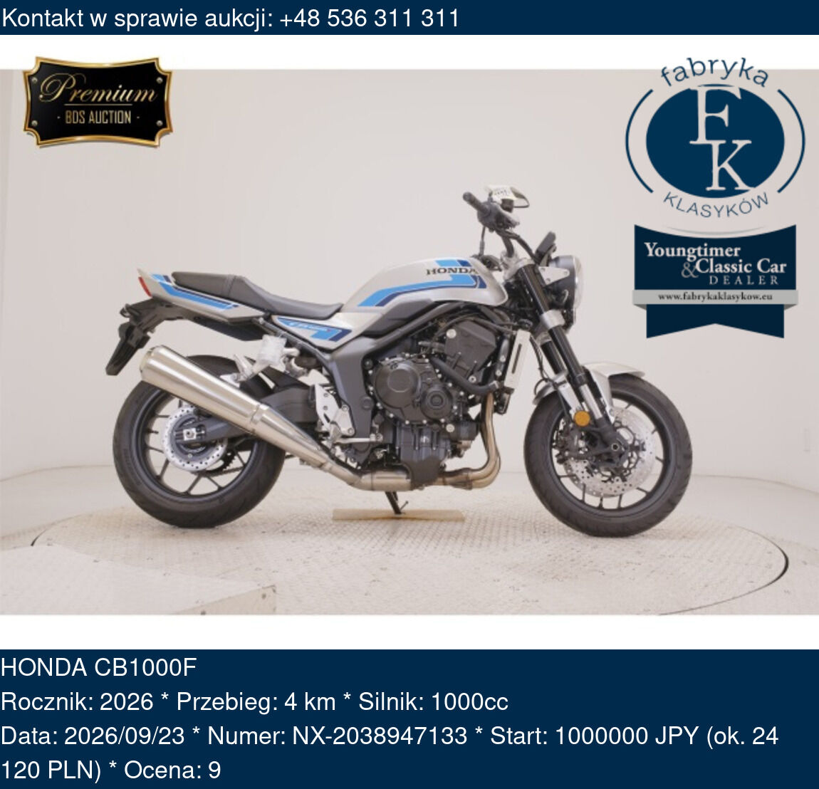 HONDA CB1000F 2026 - zdjęcie 2