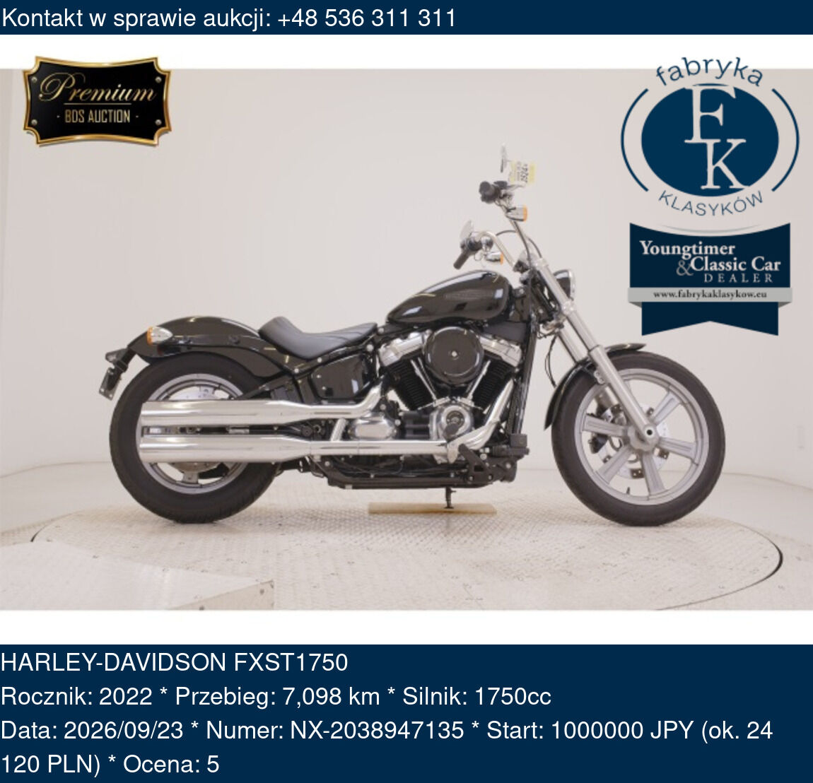 HARLEY-DAVIDSON FXST1750 2022 - zdjęcie 2