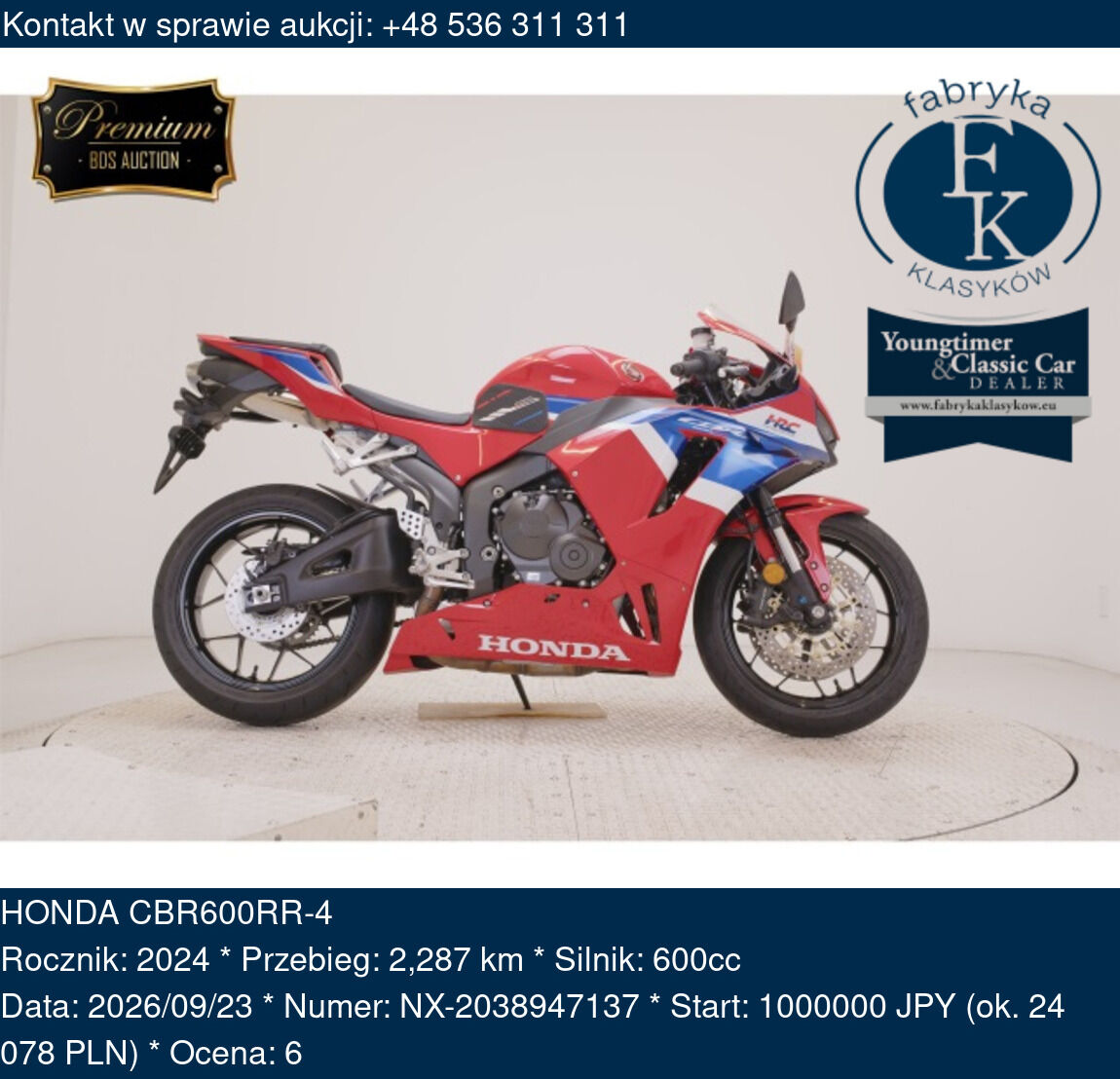 HONDA CBR600RR-4 2024 - zdjęcie 2