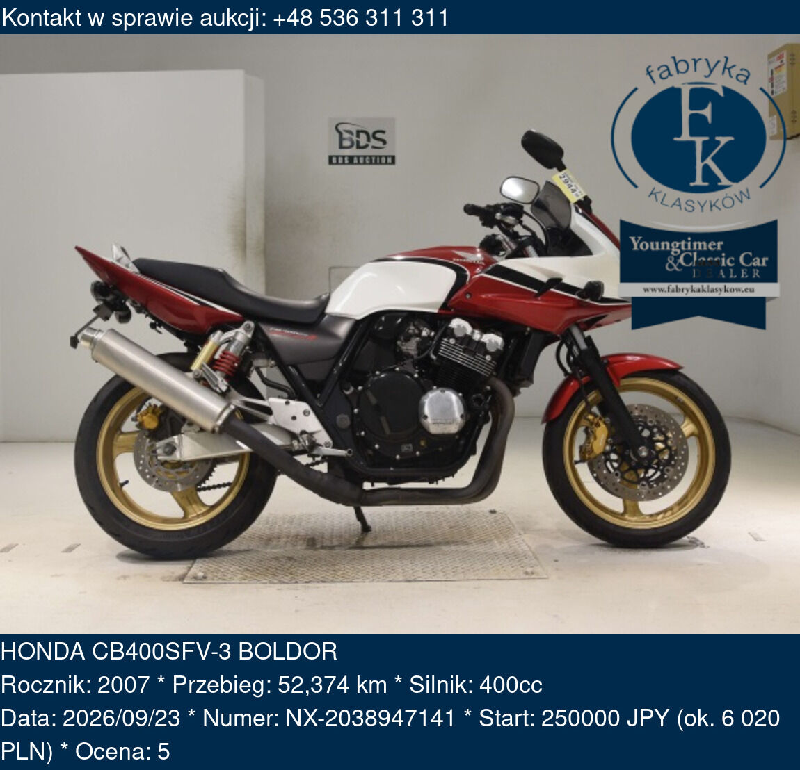 HONDA CB400SFV-3 BOLDOR 2007 - zdjęcie 2
