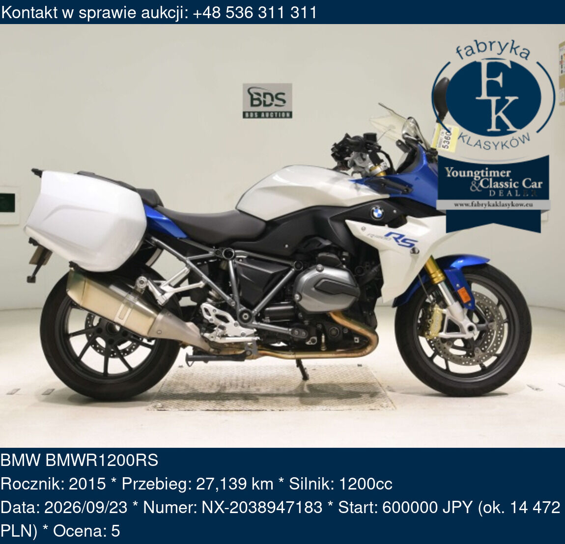 BMW BMWR1200RS 2015 - zdjęcie 2