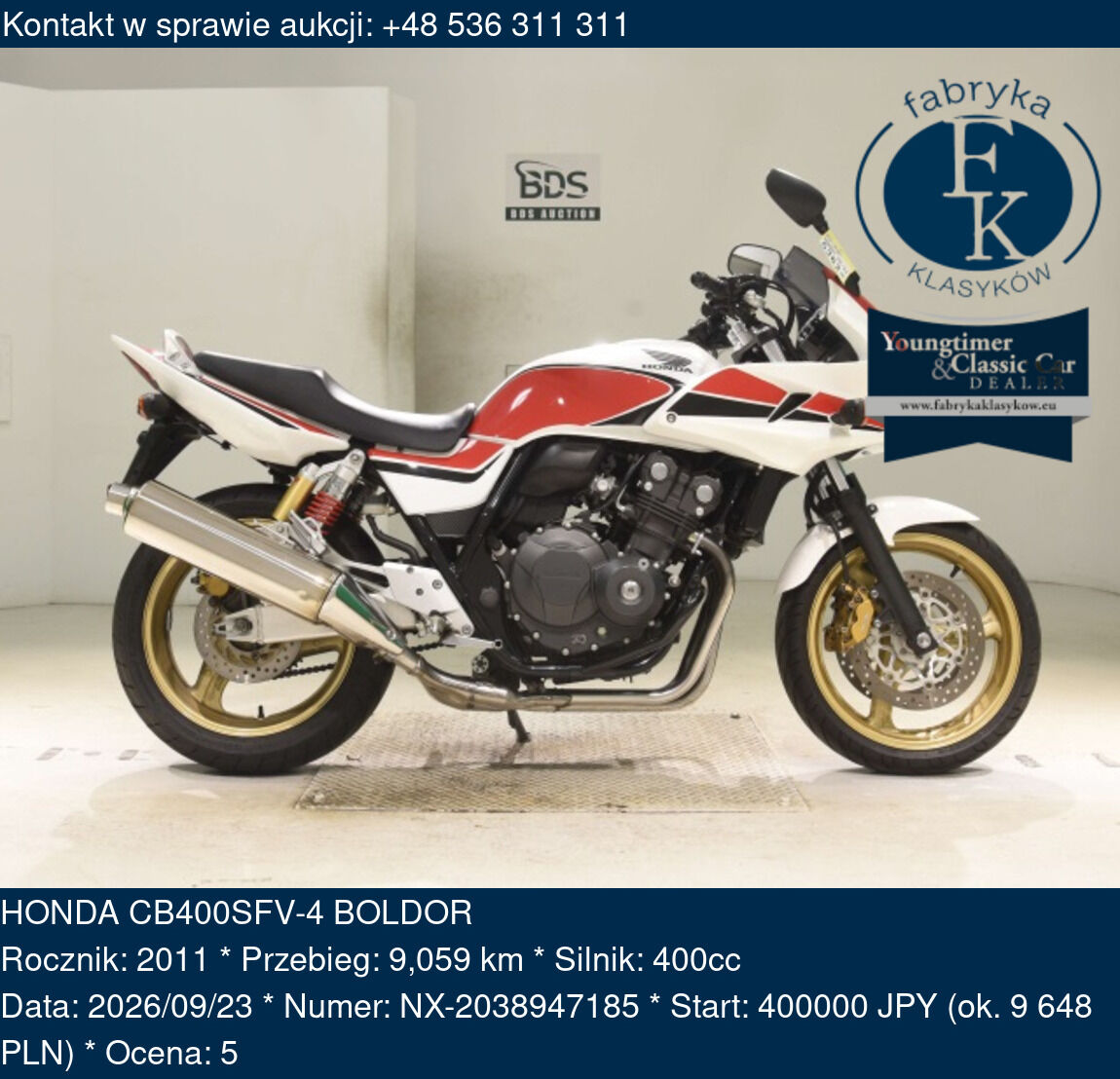 HONDA CB400SFV-4 BOLDOR 2011 - zdjęcie 2