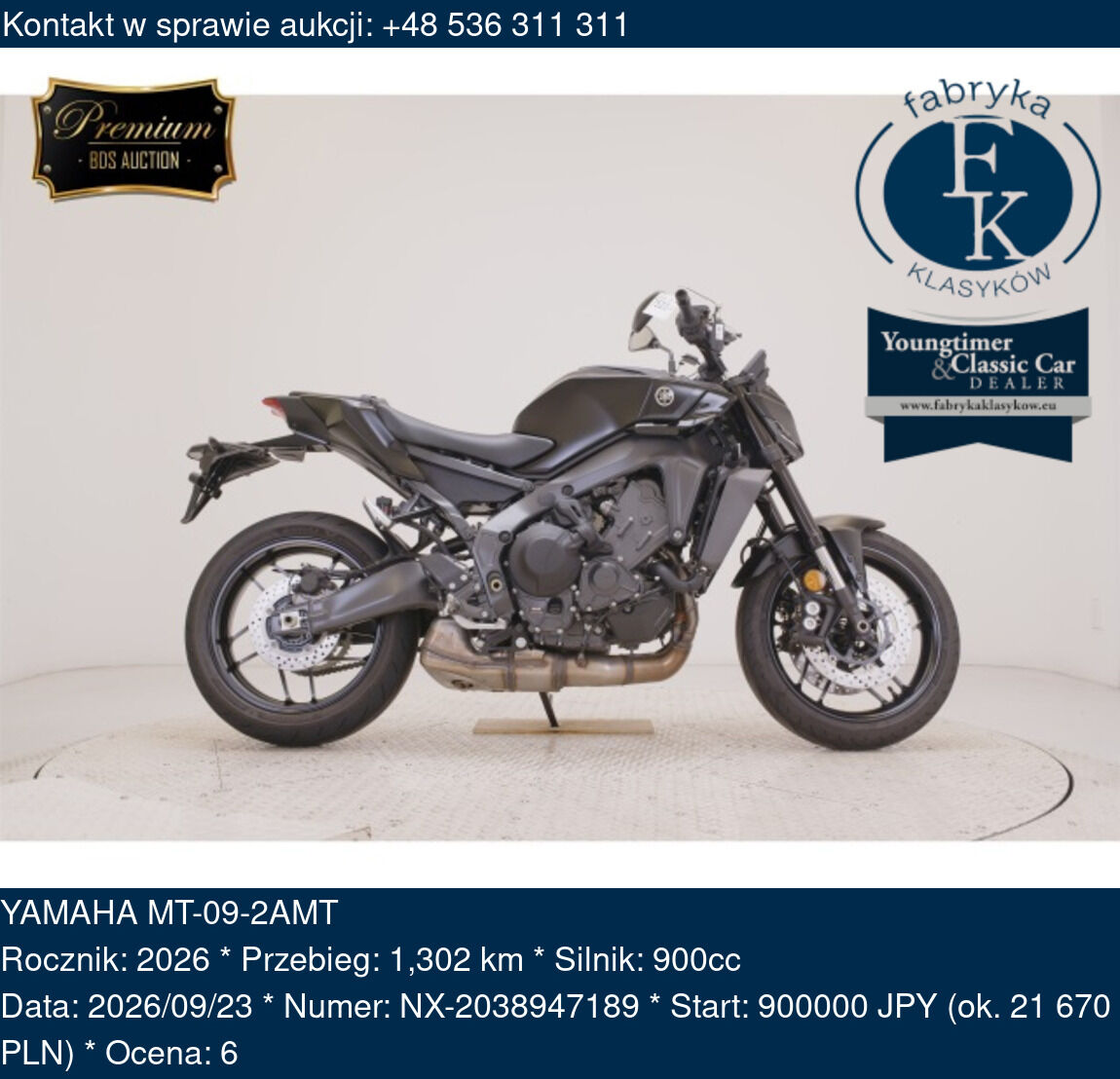 YAMAHA MT-09-2AMT 2026 - zdjęcie 2
