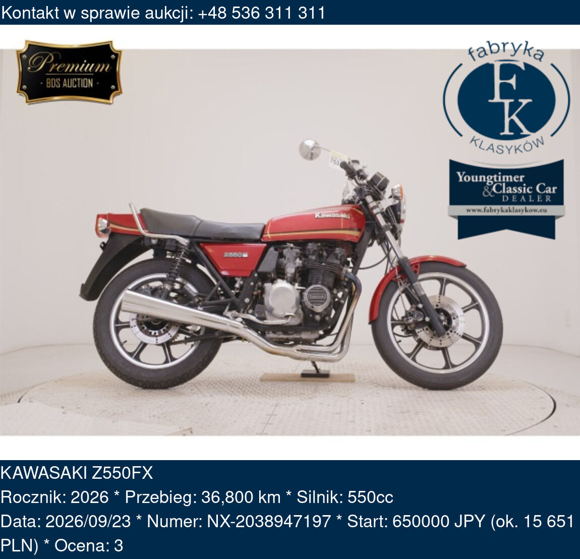 KAWASAKI Z550FX 2026 - zdjęcie 2