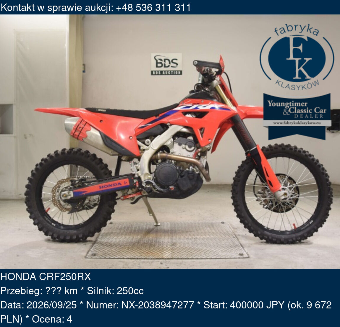 HONDA CRF250RX  - zdjęcie 2
