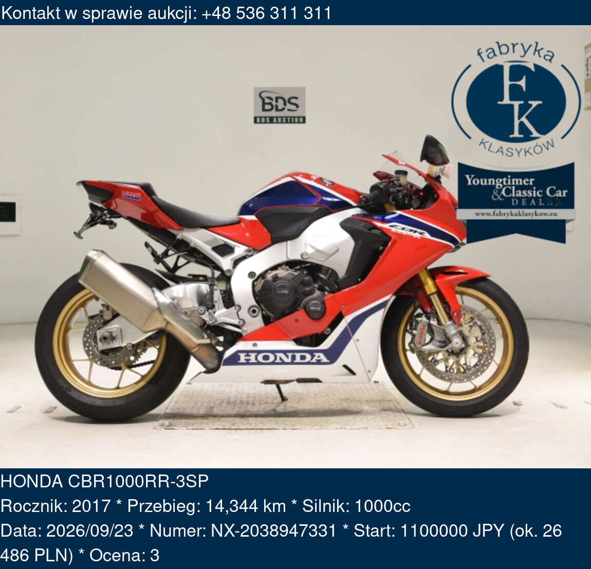 HONDA CBR1000RR-3SP 2017 - zdjęcie 2