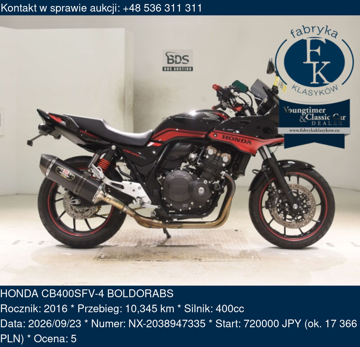 HONDA CB400SFV-4 BOLDORABS 2016 - zdjęcie 2