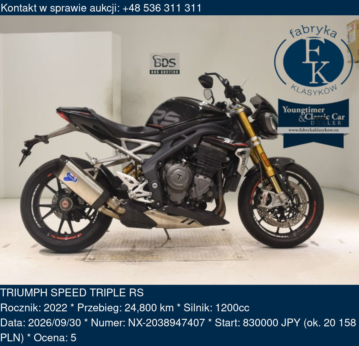 TRIUMPH SPEED TRIPLE RS 2022 - zdjęcie 2