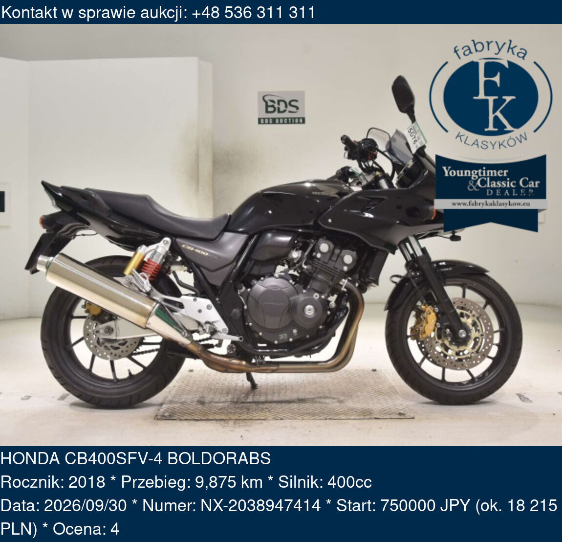 HONDA CB400SFV-4 BOLDORABS 2018 - zdjęcie 2