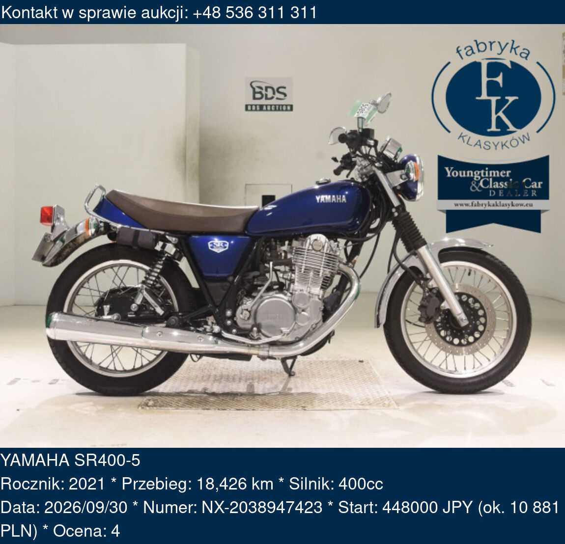 YAMAHA SR400-5 2021 - zdjęcie 2