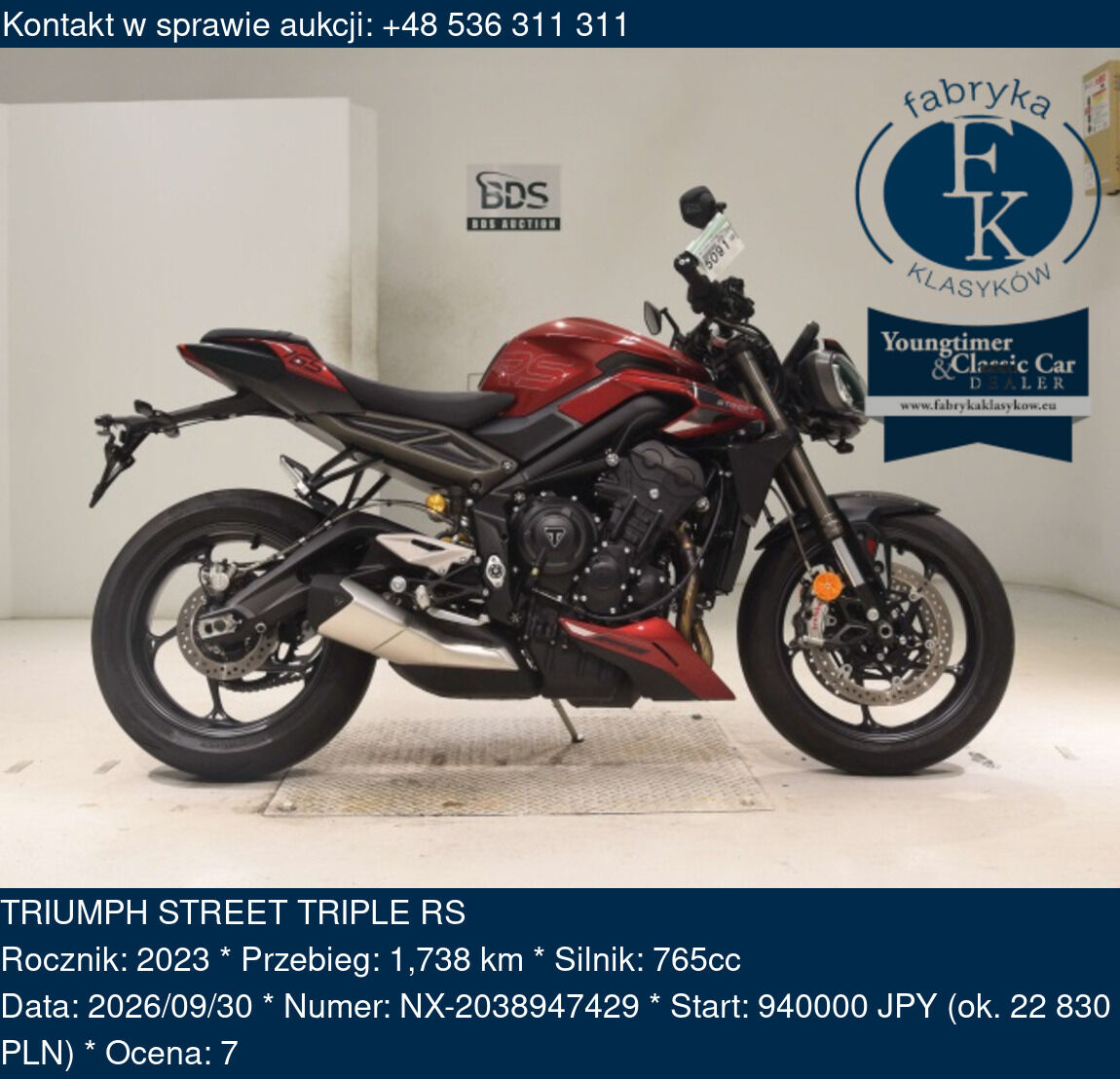 TRIUMPH STREET TRIPLE RS 2023 - zdjęcie 2
