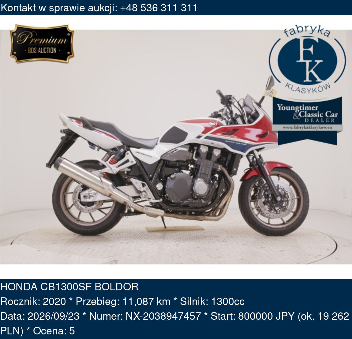 HONDA CB1300SF BOLDOR 2020 - zdjęcie 2