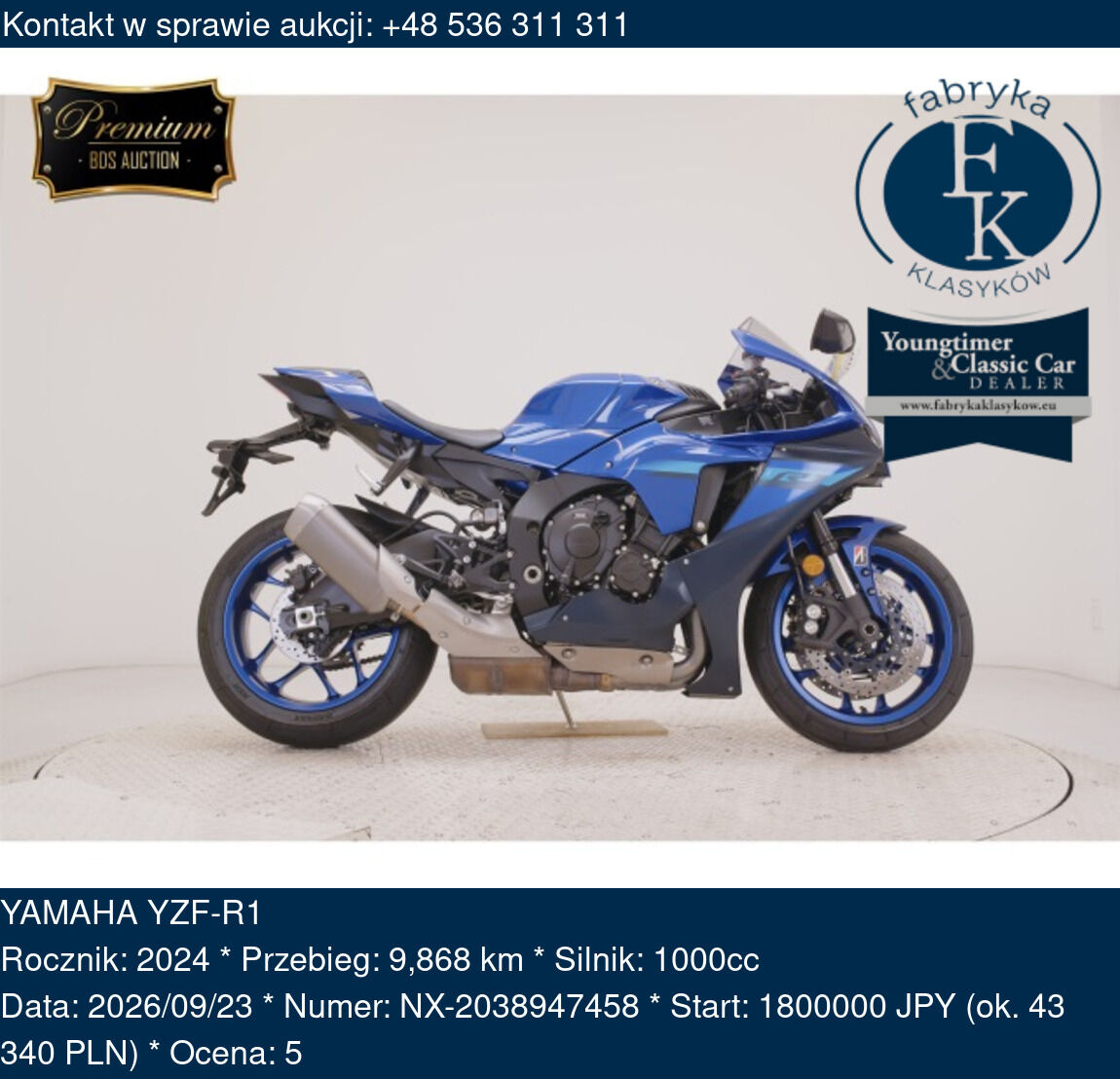 YAMAHA YZF-R1 2024 - zdjęcie 2