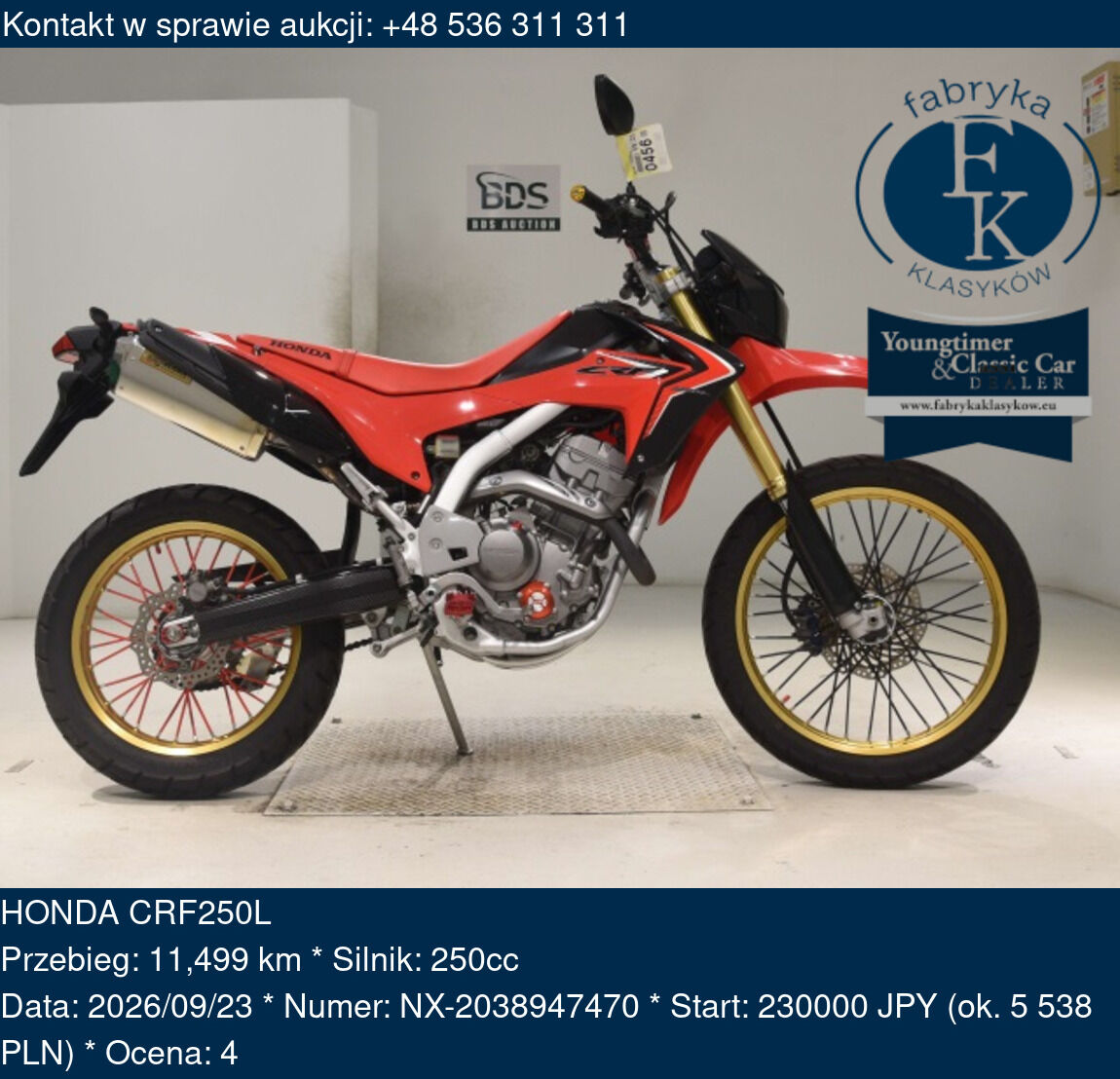 HONDA CRF250L  - zdjęcie 2