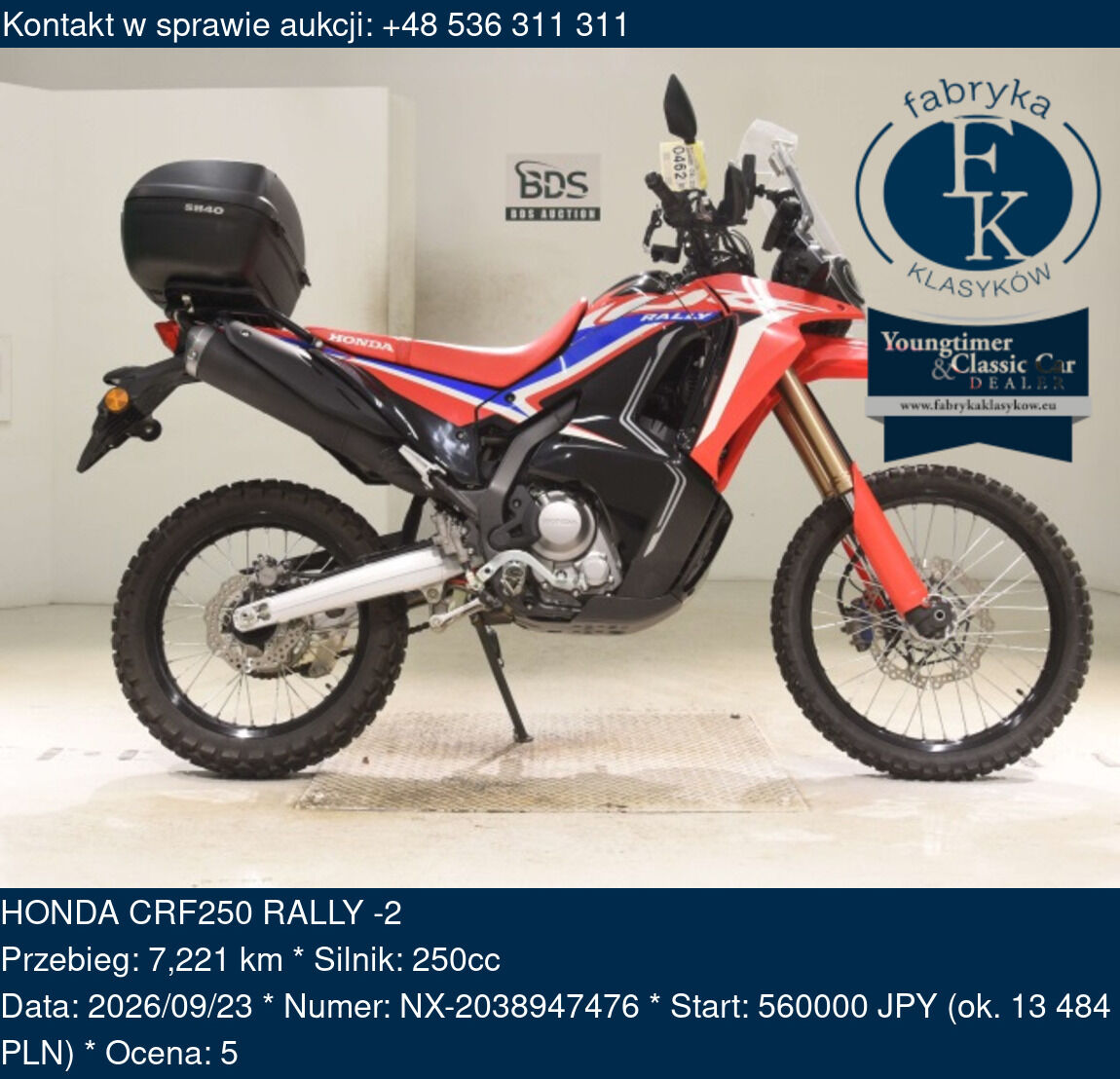 HONDA CRF250 RALLY -2  - zdjęcie 2