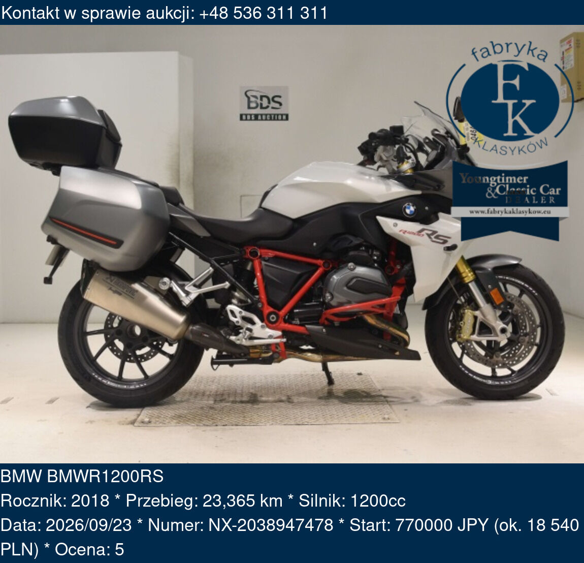 BMW BMWR1200RS 2018 - zdjęcie 2