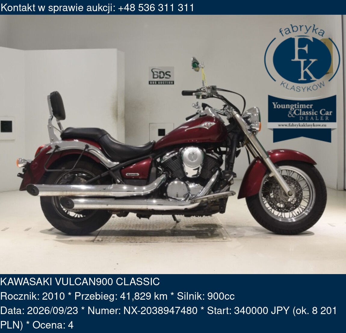 KAWASAKI VULCAN900 CLASSIC 2010 - zdjęcie 2