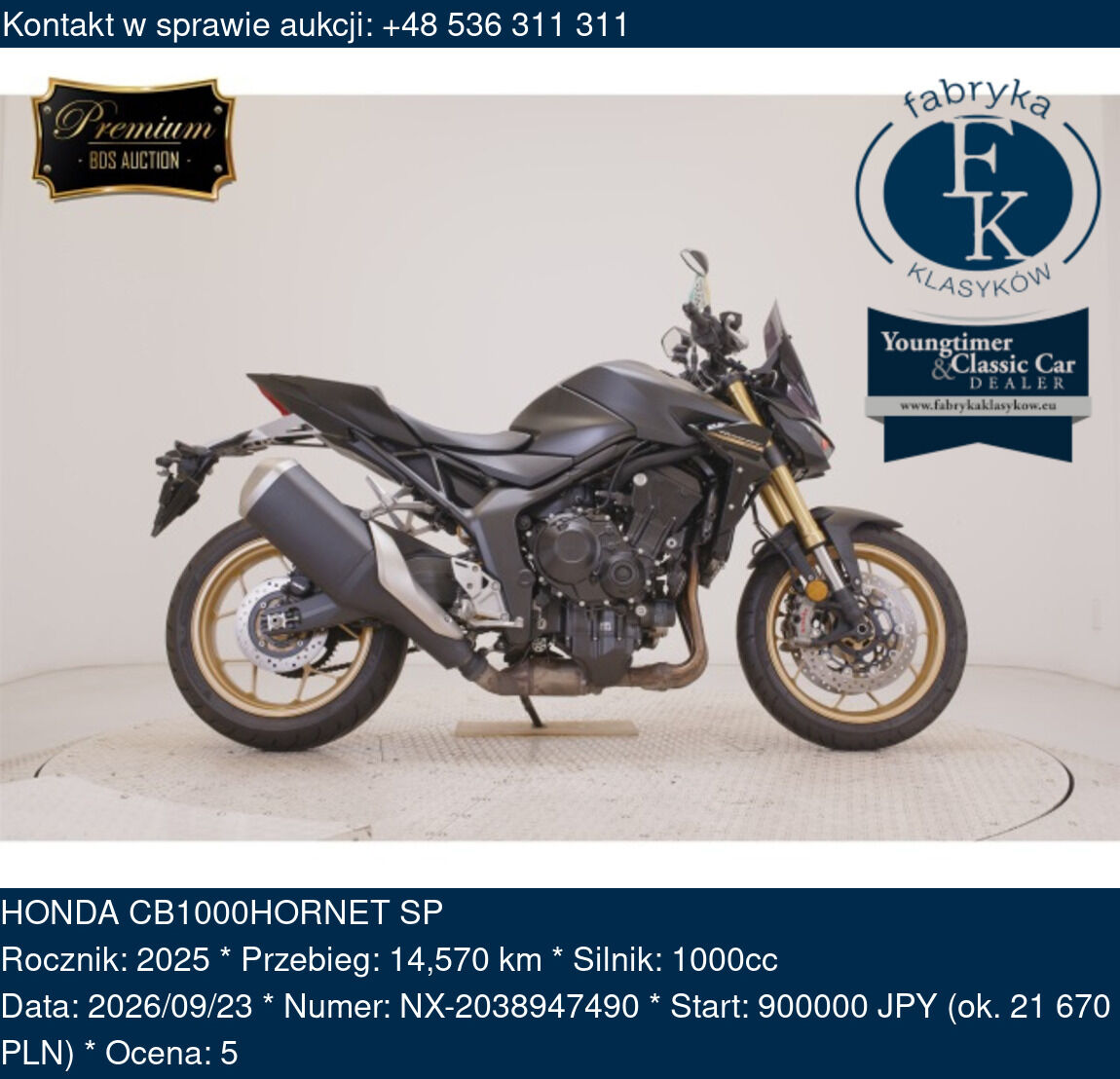 HONDA CB1000HORNET SP 2025 - zdjęcie 2