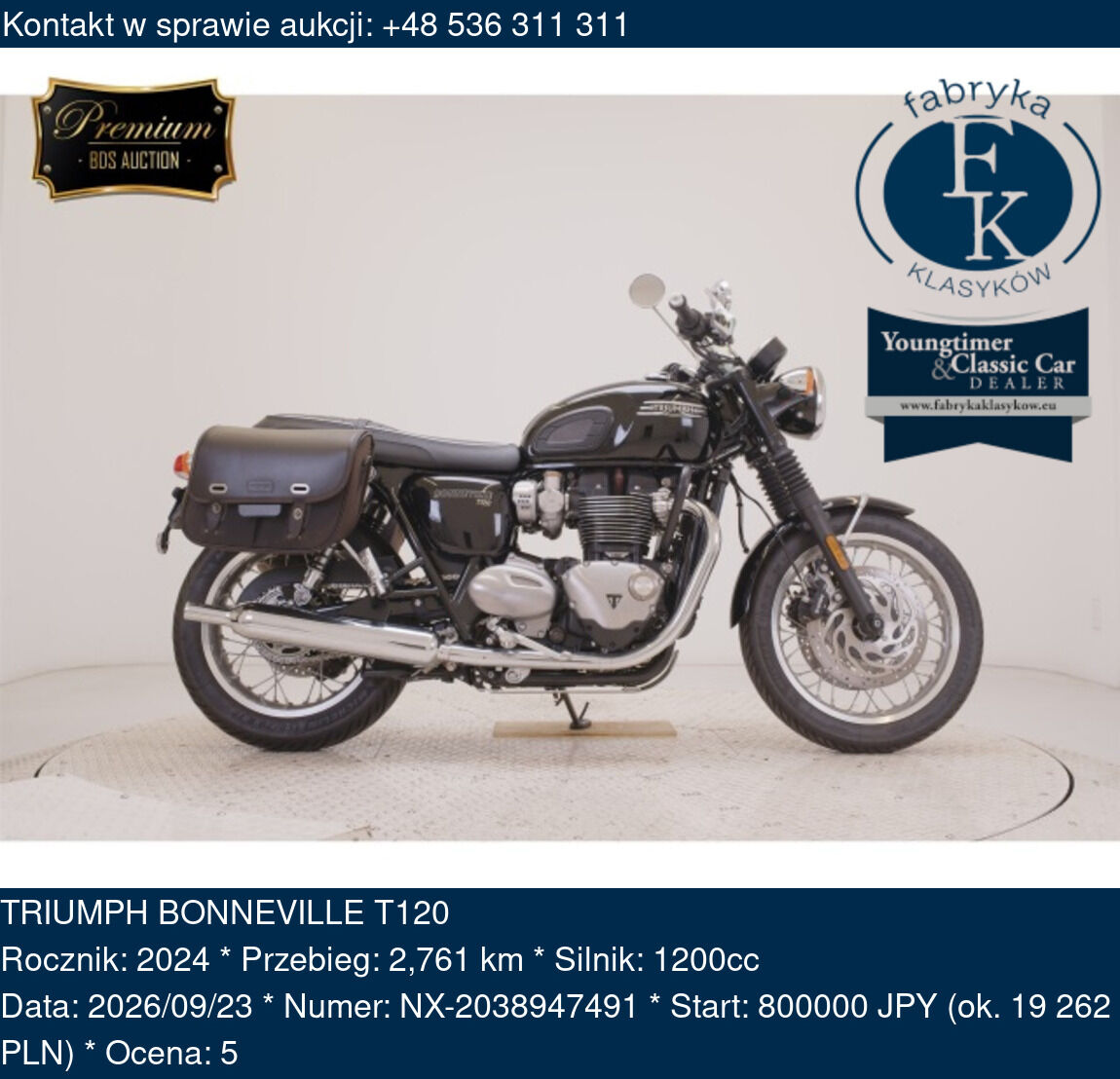 TRIUMPH BONNEVILLE T120 2024 - zdjęcie 2