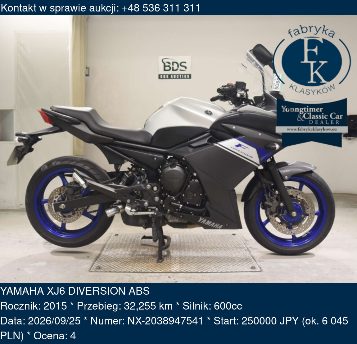 YAMAHA XJ6 DIVERSION ABS 2015 - zdjęcie 2