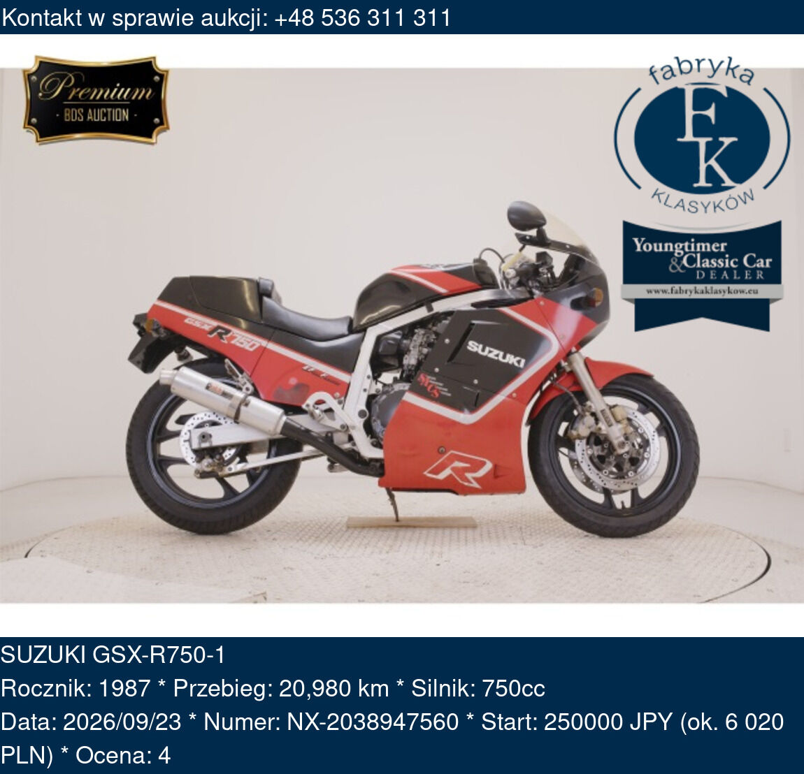 SUZUKI GSX-R750-1 1987 - zdjęcie 2
