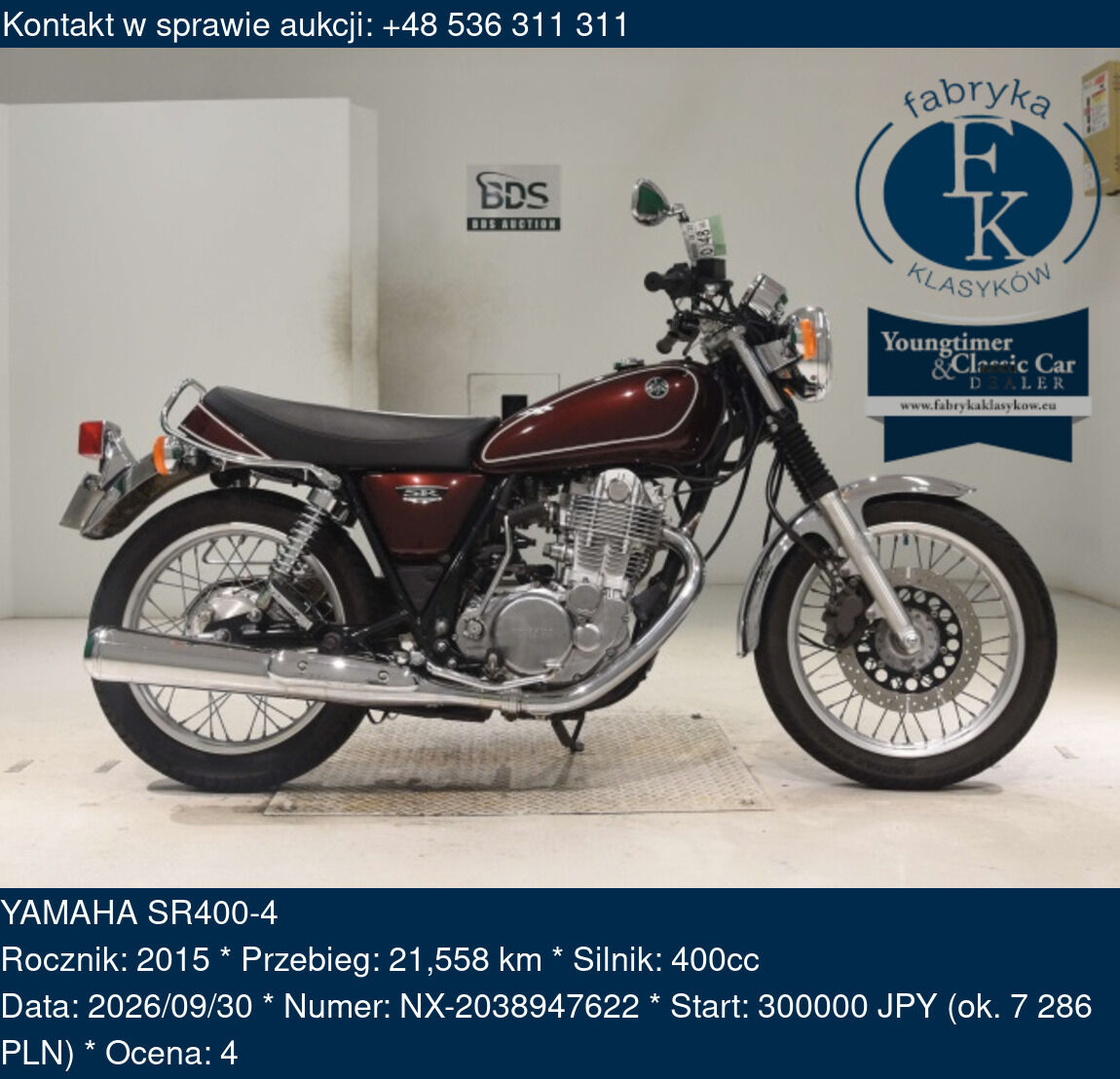 YAMAHA SR400-4 2015 - zdjęcie 2