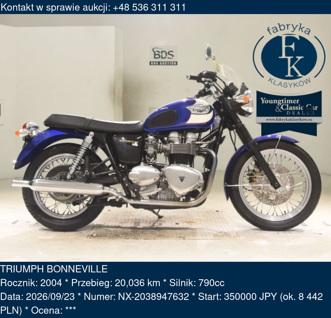 TRIUMPH BONNEVILLE 2004 - zdjęcie 2