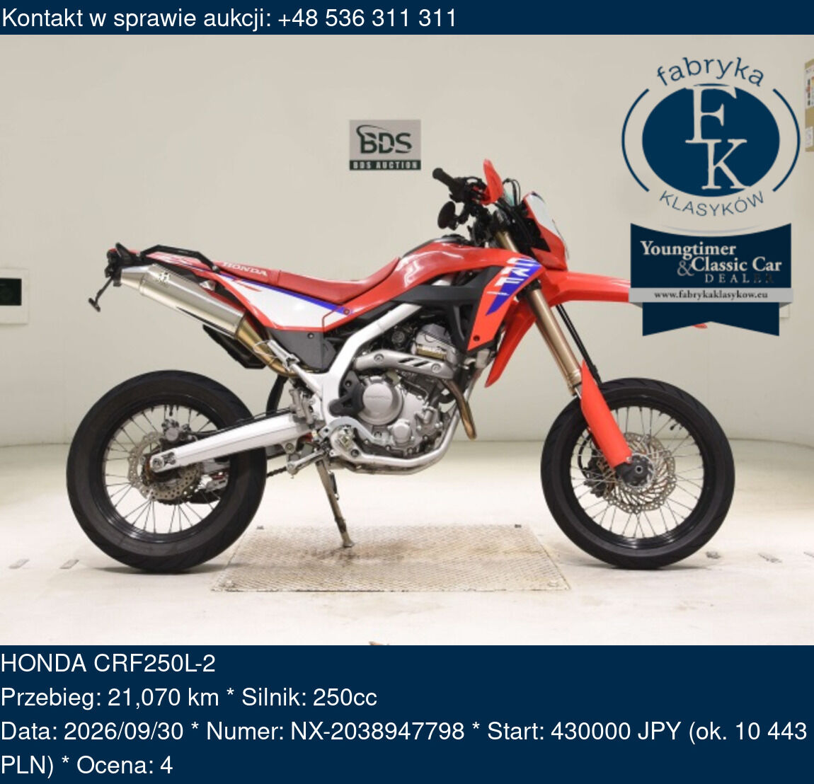 HONDA CRF250L-2  - zdjęcie 2