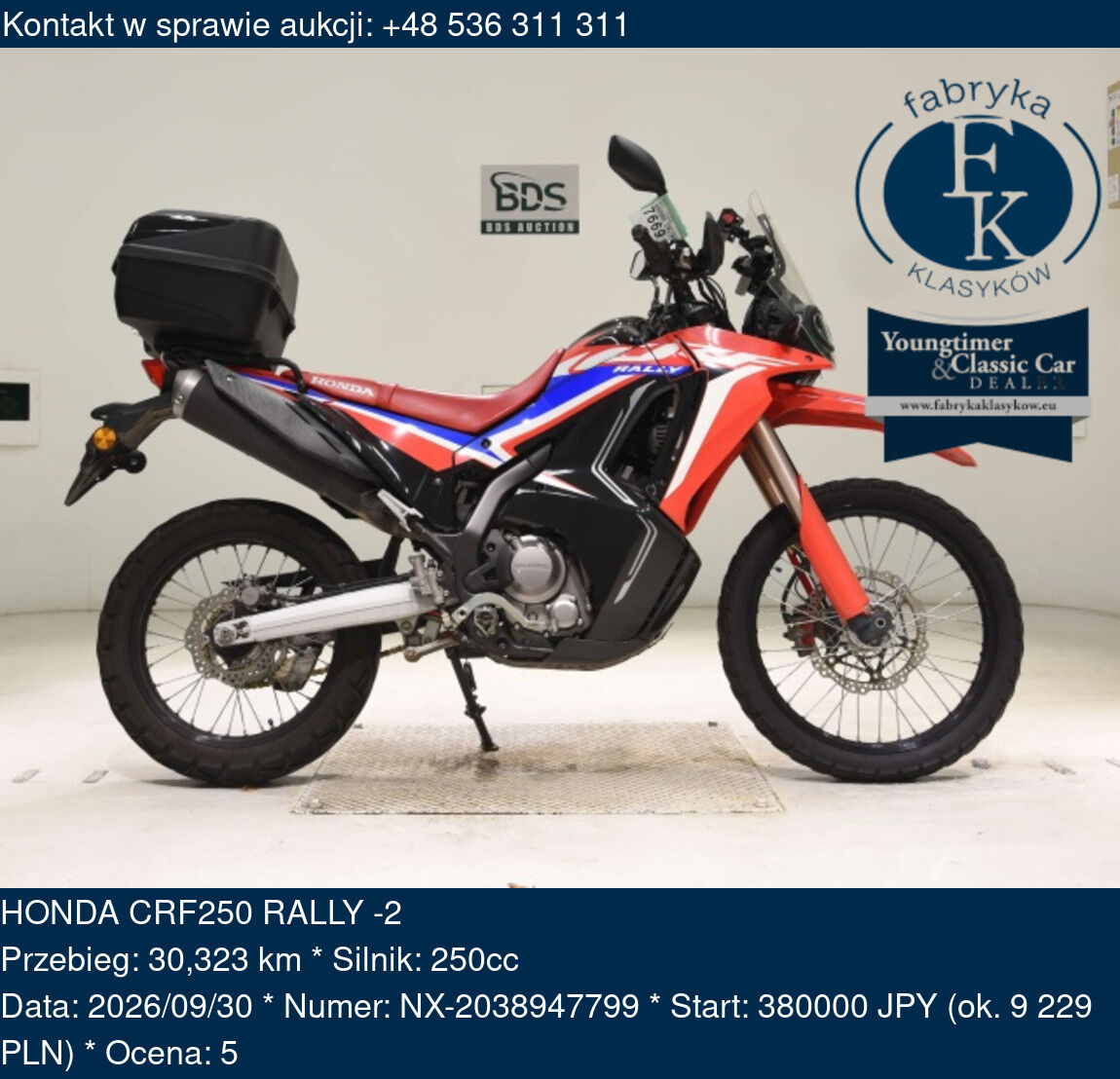 HONDA CRF250 RALLY -2  - zdjęcie 2