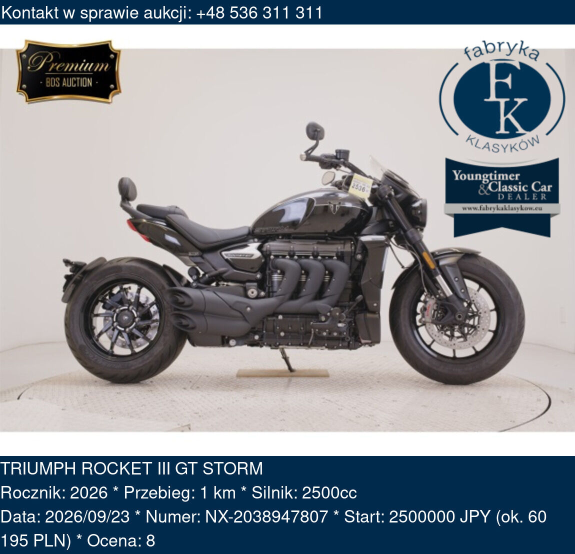 TRIUMPH ROCKET III GT STORM 2026 - zdjęcie 2