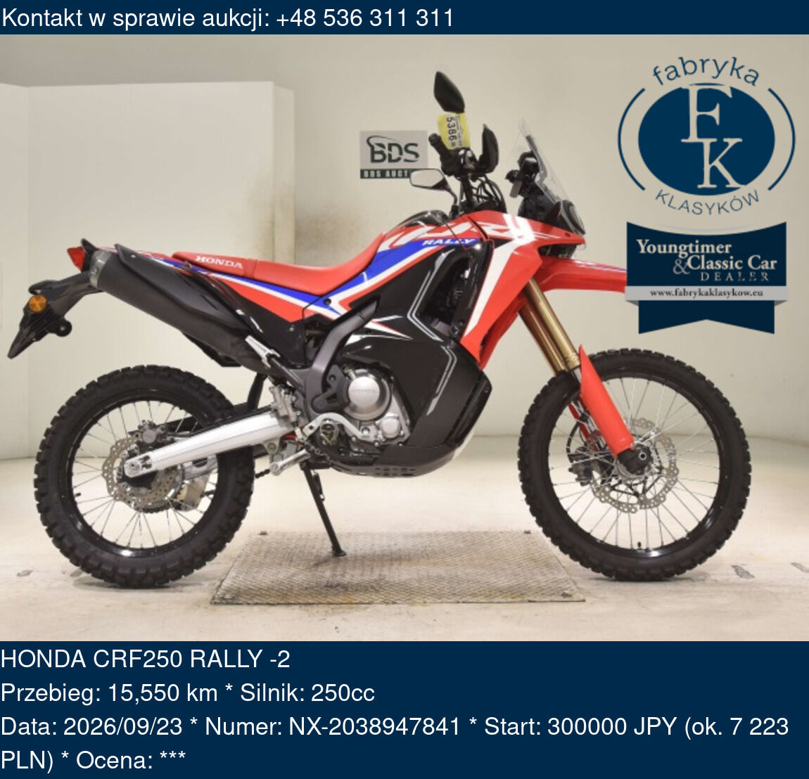 HONDA CRF250 RALLY -2  - zdjęcie 2