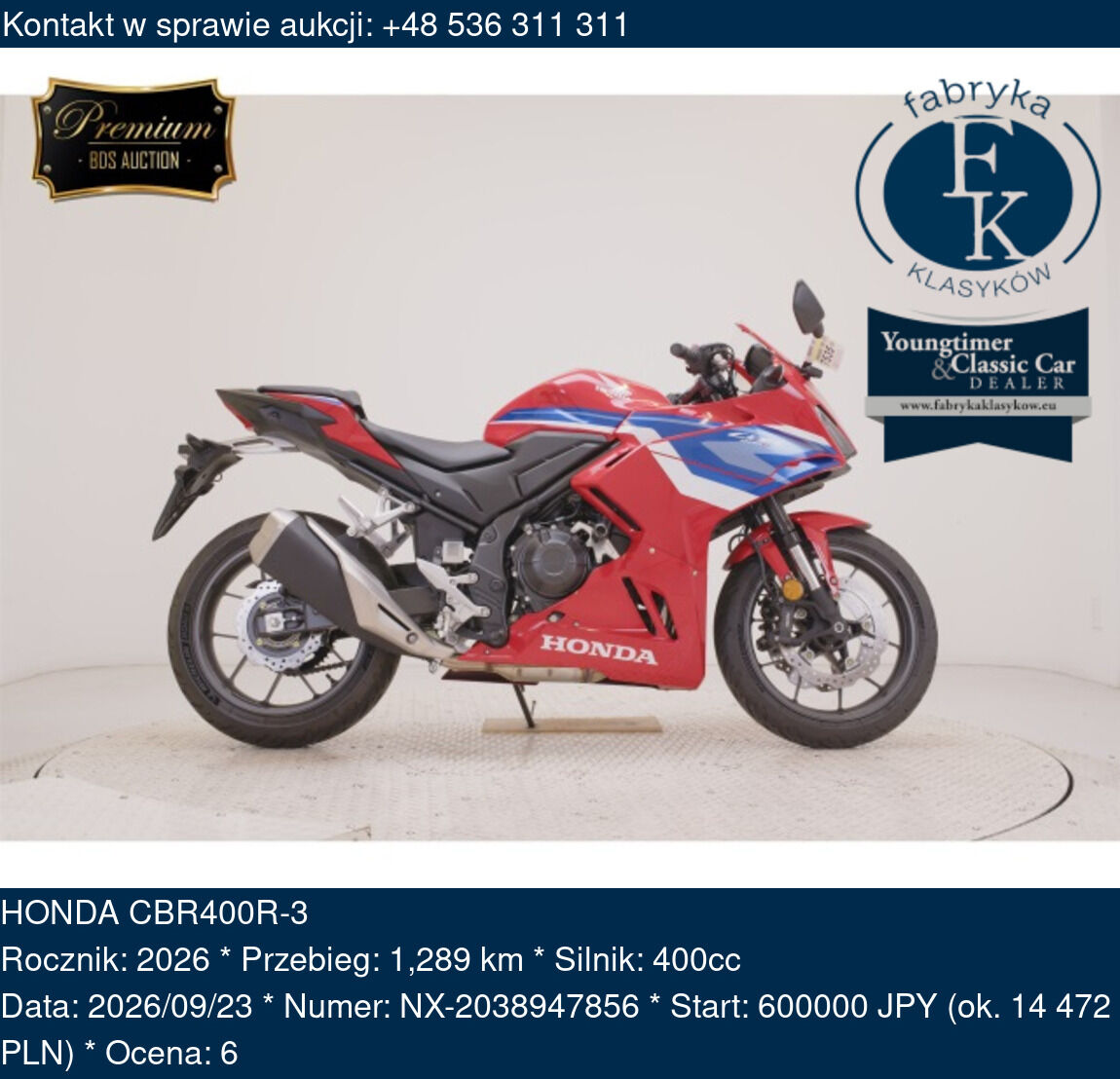 HONDA CBR400R-3 2026 - zdjęcie 2