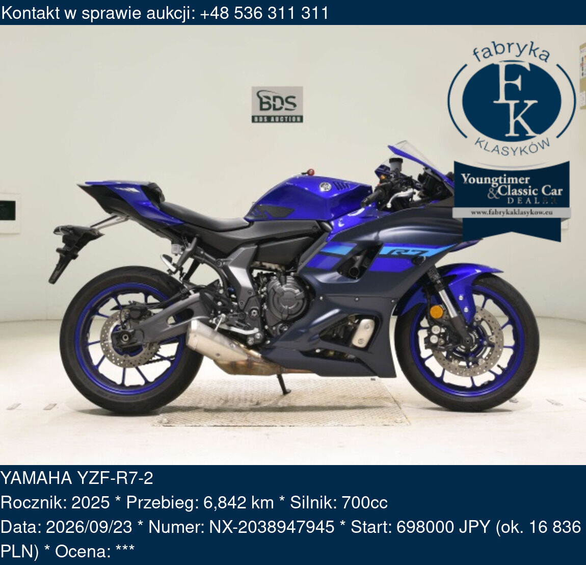YAMAHA YZF-R7-2 2025 - zdjęcie 2