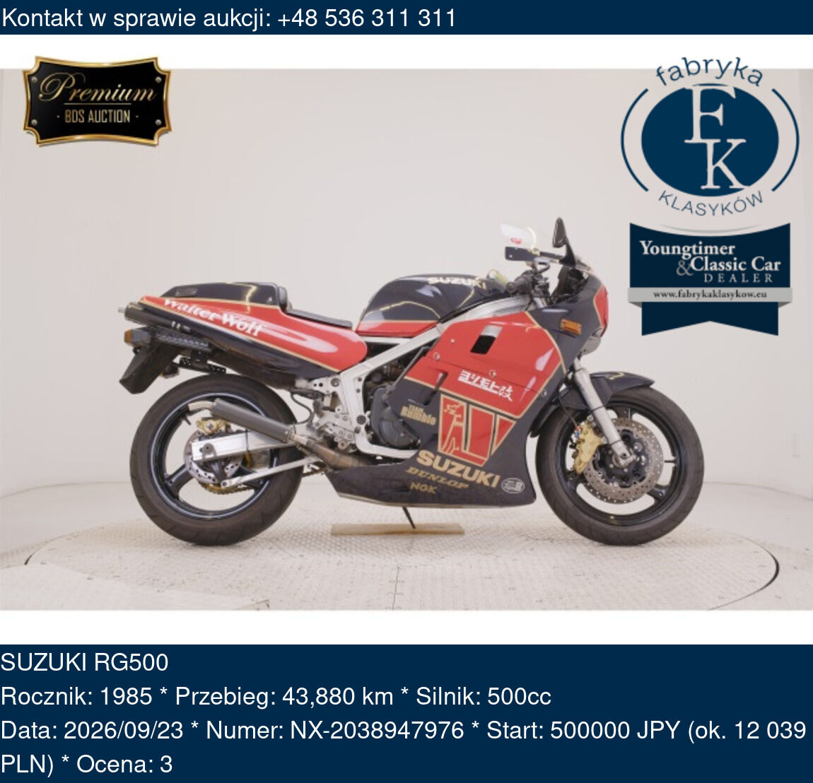 SUZUKI RG500 1985 - zdjęcie 2