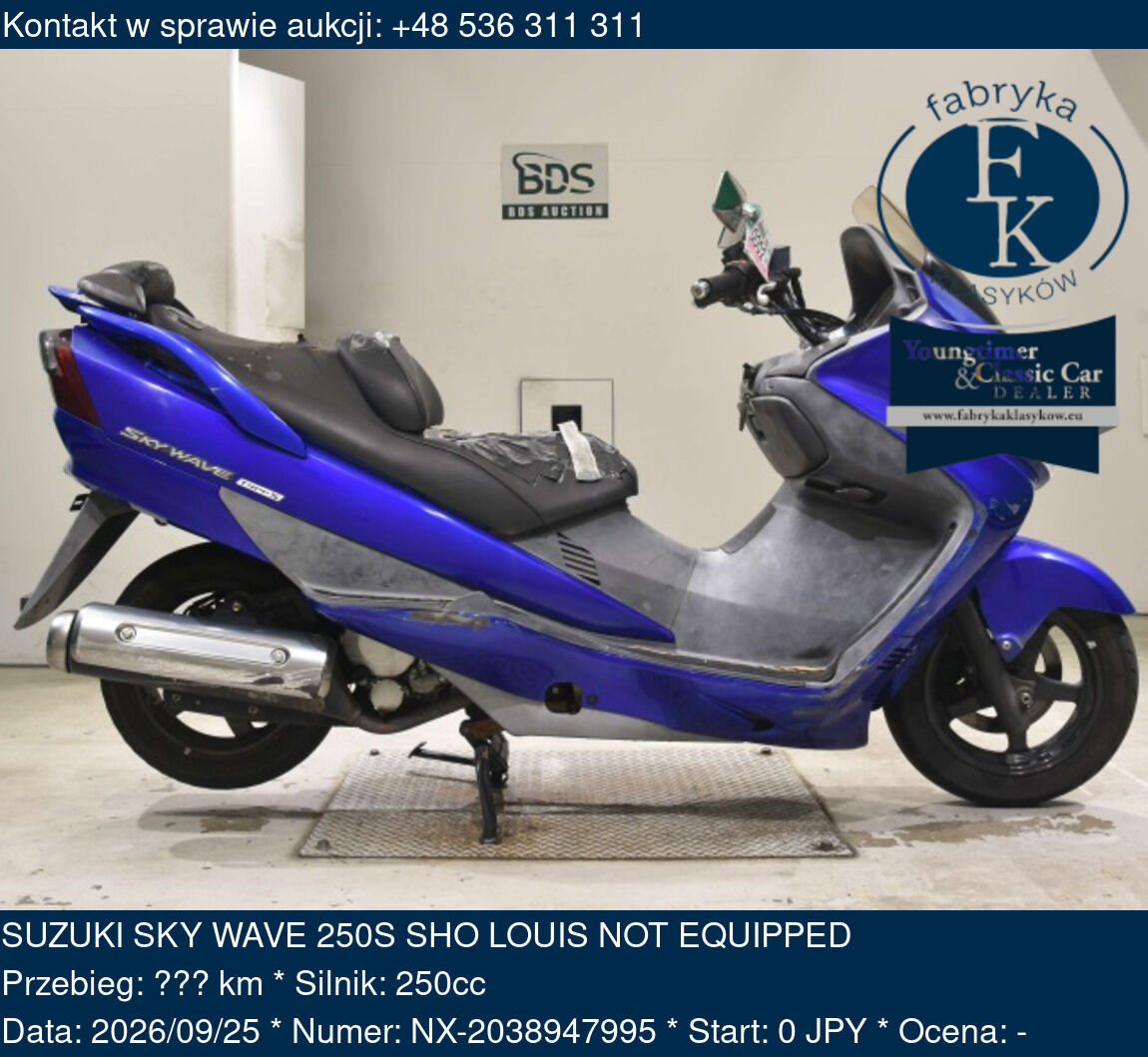 SUZUKI SKY WAVE 250S SHO LOUIS NOT EQUIPPED  - zdjęcie 2