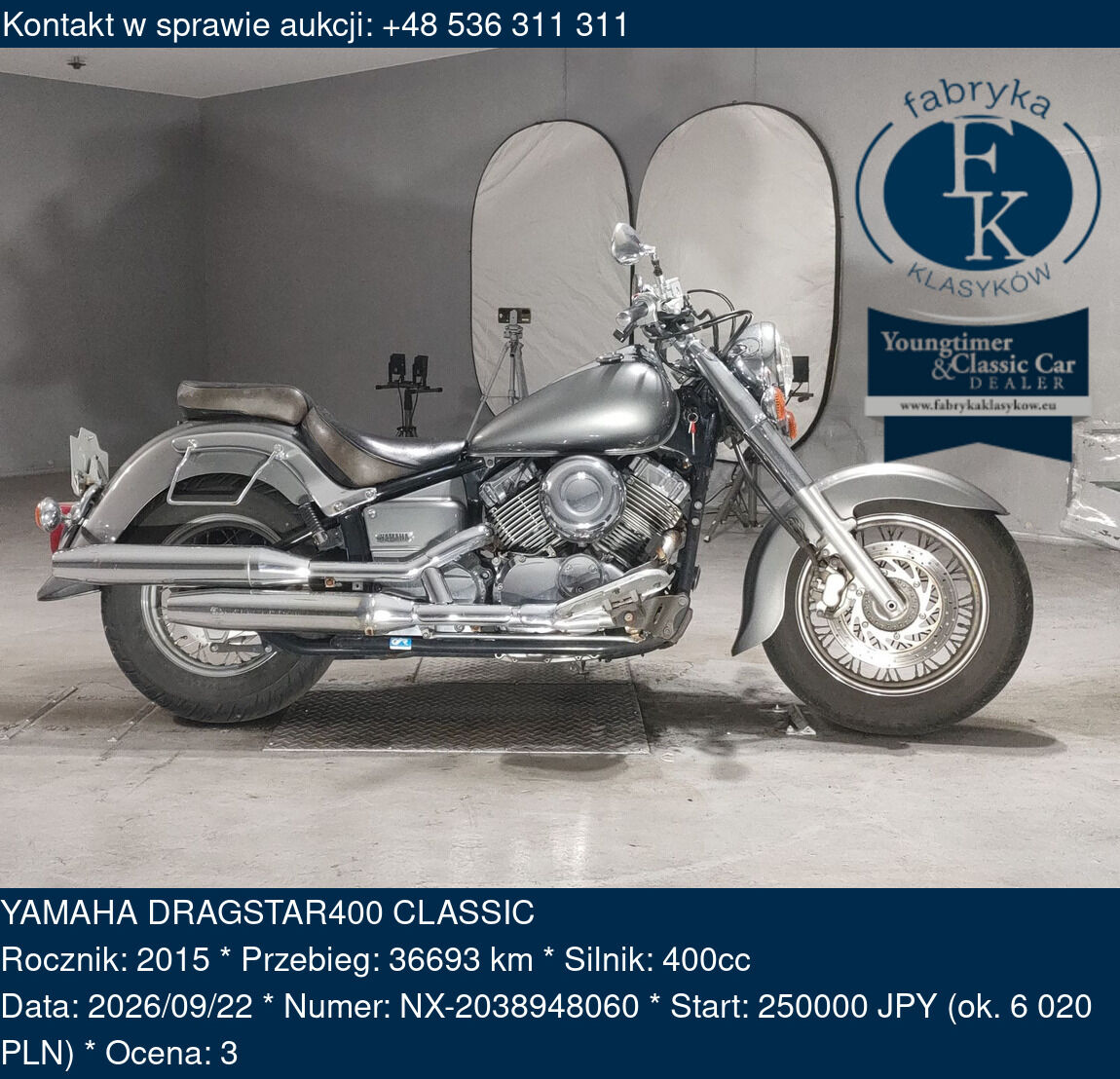 YAMAHA DRAGSTAR400 CLASSIC 2015 - zdjęcie 2