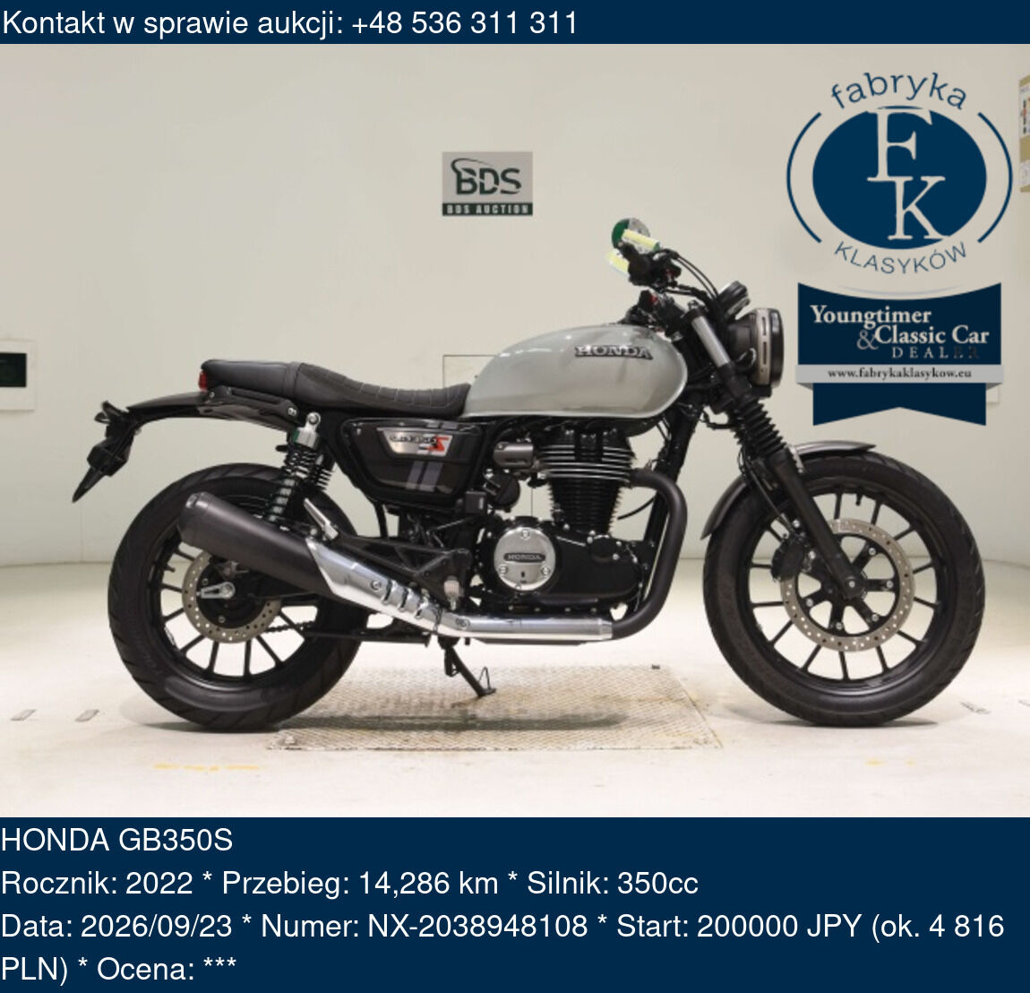 HONDA GB350S 2022 - zdjęcie 2