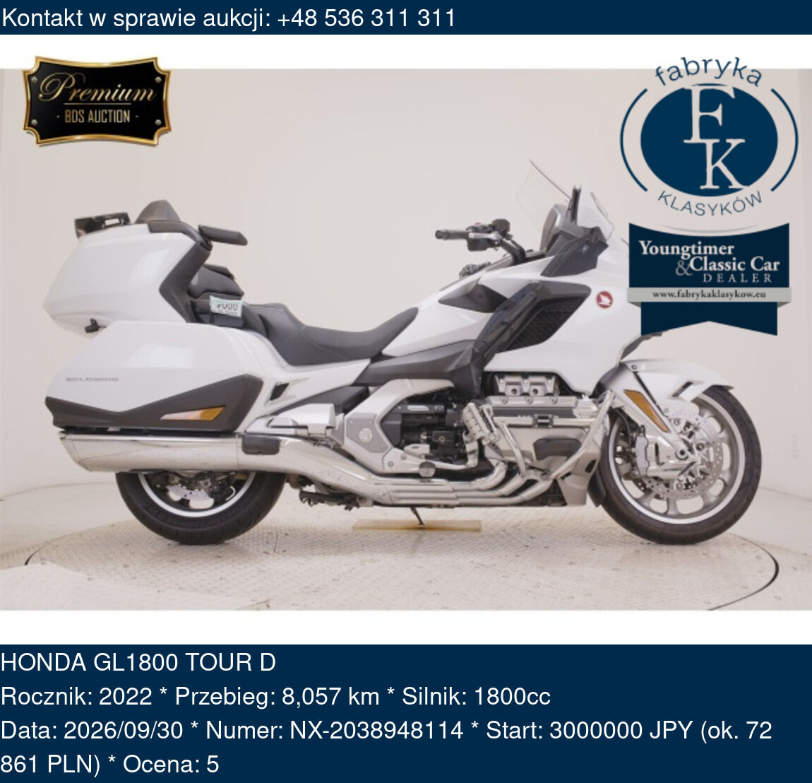 HONDA GL1800 TOUR D 2022 - zdjęcie 2