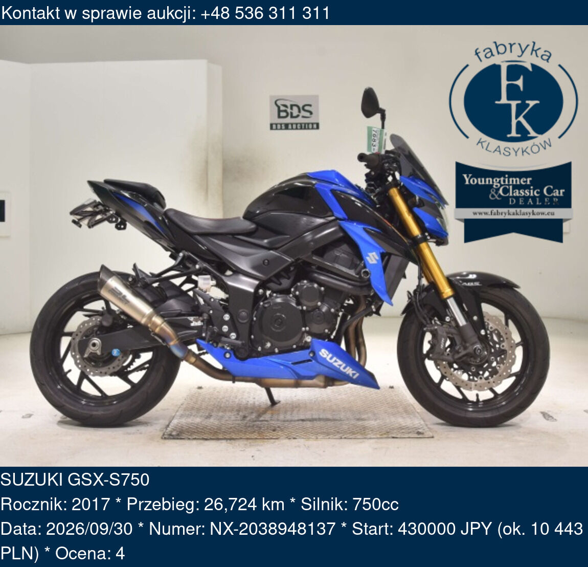 SUZUKI GSX-S750 2017 - zdjęcie 2