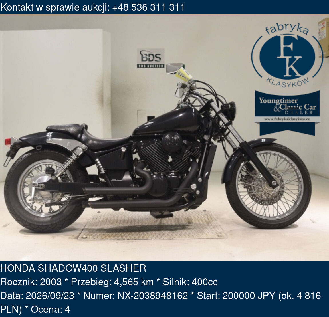 HONDA SHADOW400 SLASHER 2003 - zdjęcie 2