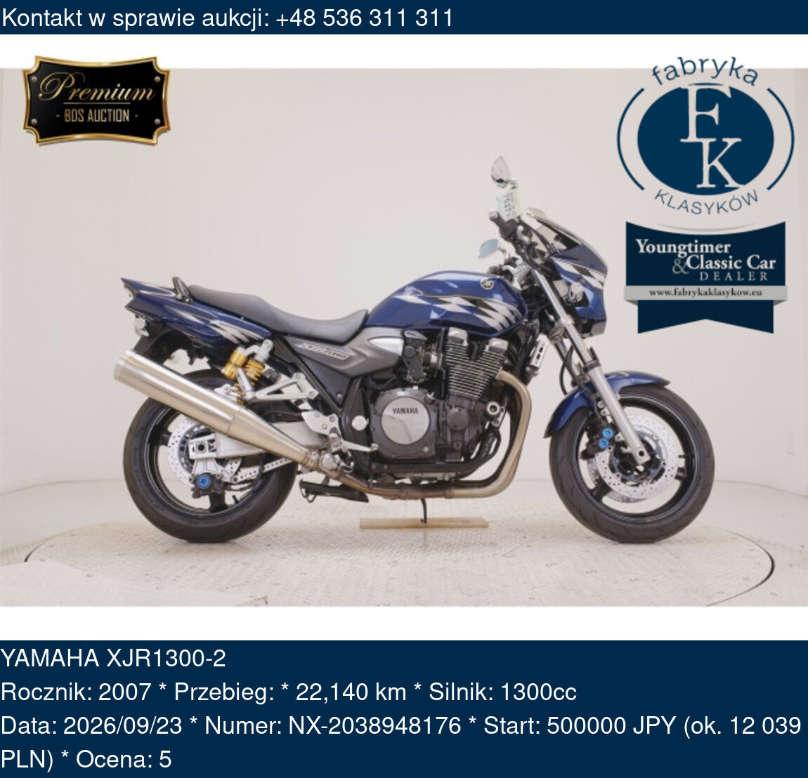 YAMAHA XJR1300-2 2007 - zdjęcie 2