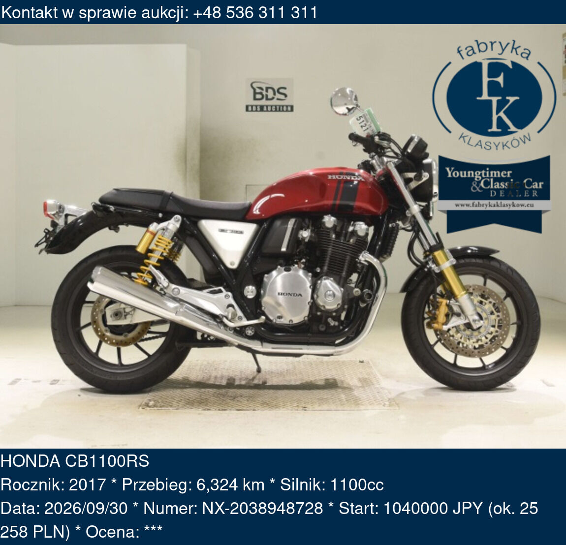 HONDA CB1100RS 2017 - zdjęcie 2
