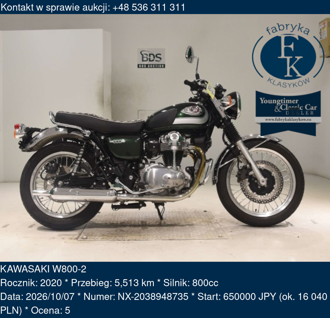 KAWASAKI W800-2 2020 - zdjęcie 2