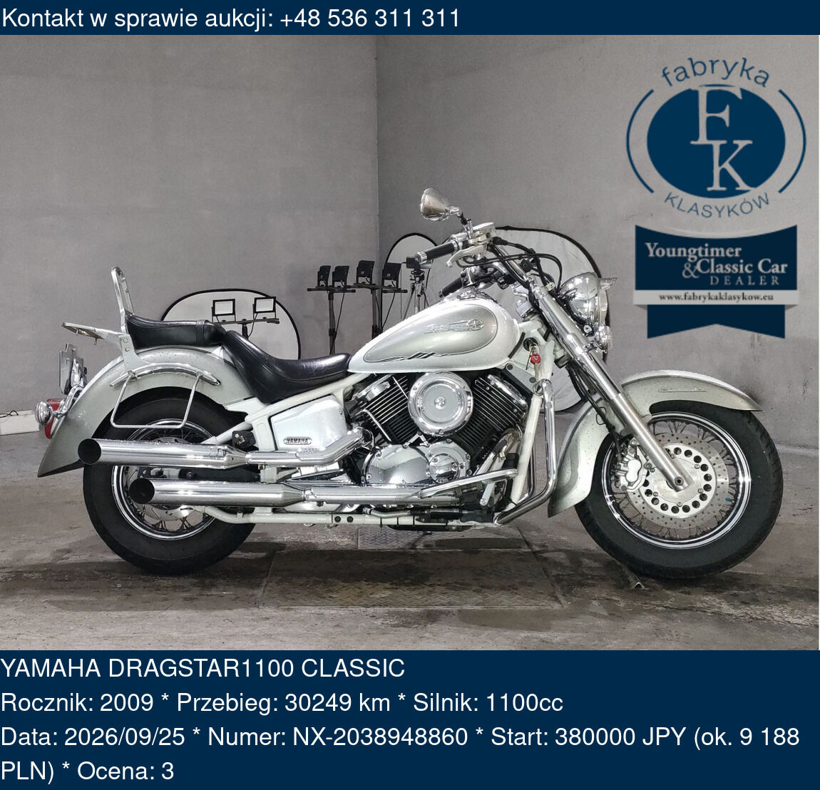 YAMAHA DRAGSTAR1100 CLASSIC 2009 - zdjęcie 2