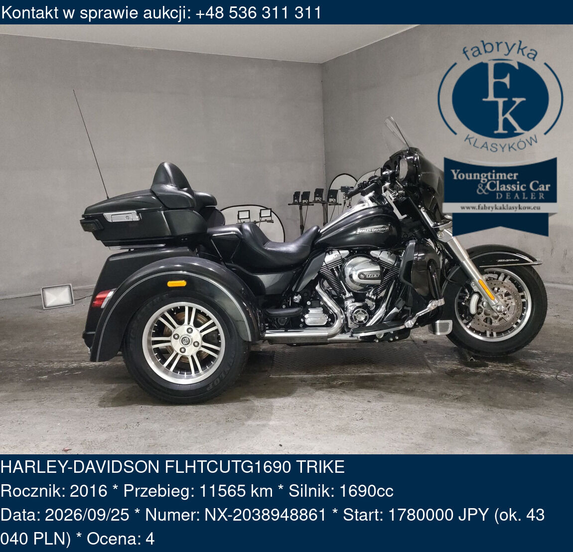 HARLEY-DAVIDSON FLHTCUTG1690 TRIKE 2016 - zdjęcie 2