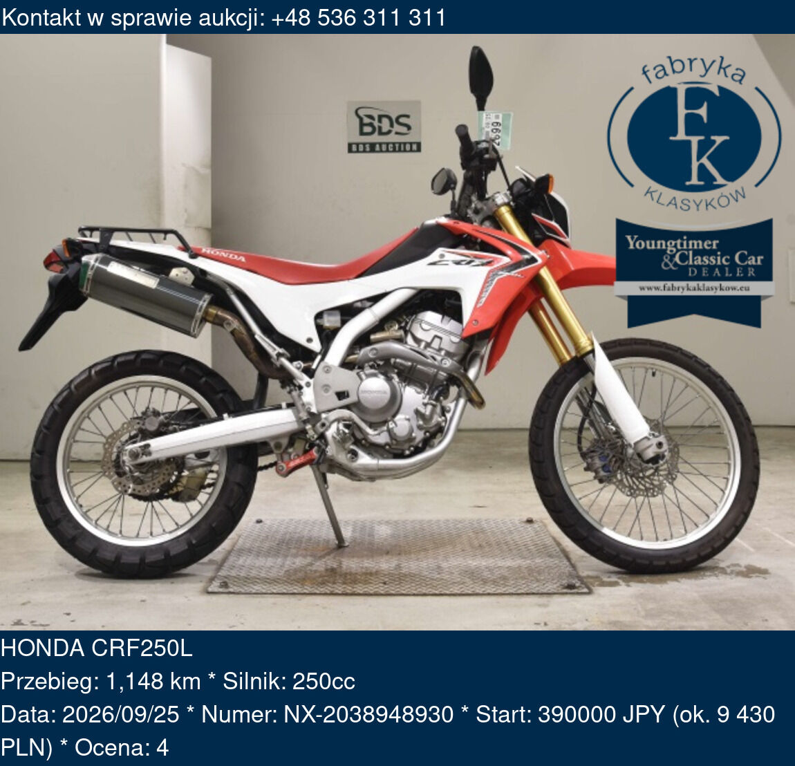 HONDA CRF250L  - zdjęcie 2