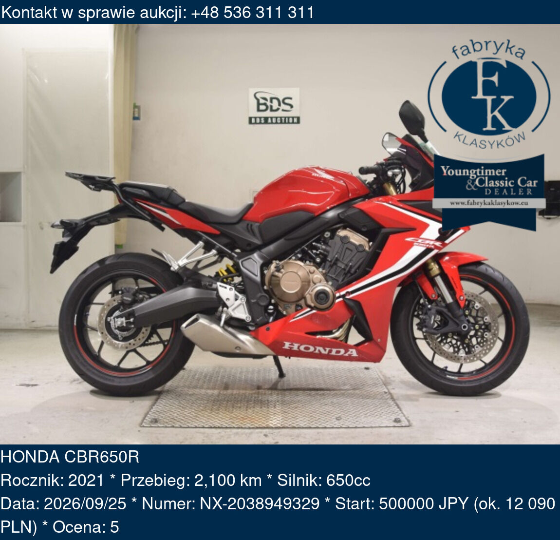 HONDA CBR650R 2021 - zdjęcie 2