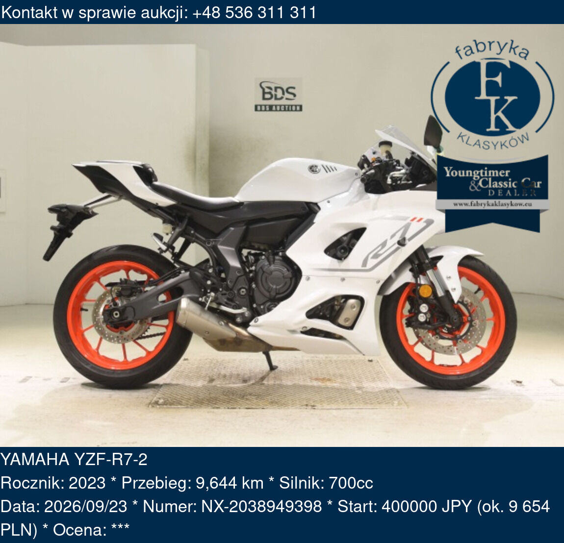 YAMAHA YZF-R7-2 2023 - zdjęcie 2