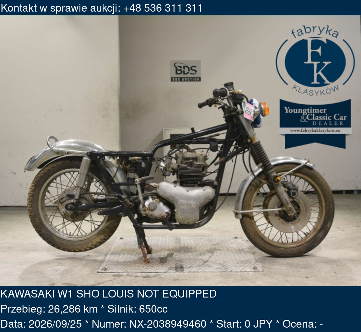 KAWASAKI W1 SHO LOUIS NOT EQUIPPED  - zdjęcie 2